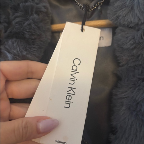 Calvin Klein Collection Blue faux fur Jacket size 2XL - Picture 5 of 11